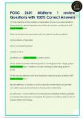 POSC 2601 Midterm 1 review  Questions with 100&percnt; Correct Answers
