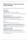 MGSC 291 Exam 1 Study Guide Latest update 2025/2026