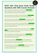 POSC 2601 Final Exam Study Guide  Questions with 100&percnt; Correct Answers 