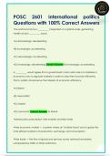 POSC 2601 international politics  Questions with 100&percnt; Correct Answers 