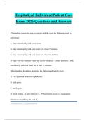 Hospitalized Individual&sol;Patient Care Exam 2026 Questions and Answers
