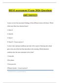 HESI assessment Exam 2026 Questions and Answers