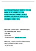 ELECTRICAL TROUBLESHOOTING TPC 210 EXAM WITH CORRECT ACTUAL QUESTIONS AND CORRECTLY WELL DEFINED ANSWERS LATEST ALREADY GRADED A&plus; 2025 &ndash; 2026
