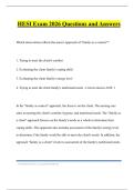 HESI Exam 2026 Questions and Answers
