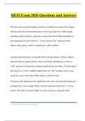HESI Exam 2026 Questions and Answers