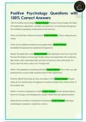 Positive Psychology Questions with  100&percnt; Correct Answers 
