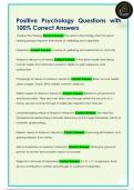 Positive Psychology Questions with  100&percnt; Correct Answers