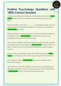 Positive Psychology Questions with  100&percnt; Correct Answers