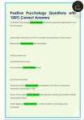 Positive Psychology Questions with  100&percnt; Correct Answers 
