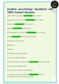 positive psychology Questions with  100&percnt; Correct Answers