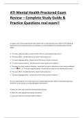 ATI Mental Health Proctored Exam Review &ndash; Complete Study Guide & Practice Questions REAL EXAM&excl;&excl;