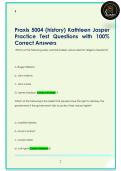 Praxis 5004 &lpar;history&rpar; Kathleen Jasper  Practice Test Questions with 100&percnt;  Correct Answers