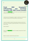Praxis  Anthropology&comma;  5004  Geography&comma;  and  Sociology  Questions with 100&percnt; Correct Answers 