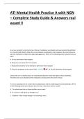 ATI Mental Health Practice A with NGN &ndash; Complete Study Guide & Answers REAL EXAM&excl;&excl;&excl;