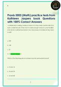 Praxis 5003 &lpar;Math&rpar; practice tests from  Kathleen Jaspers book Questions  with 100&percnt; Correct Answers