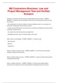 MS Contractors Business&comma; Law and Project Management Test and Verified Answers