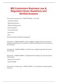 MS Contractors Business Law & Regulation Exam Questions and Verified Answers