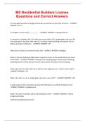 MS Residential Builders License Questions and Correct Answers