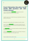 Praxis II Elementary Education&colon; Social  Studies 5004 Questions with 100&percnt;  Correct Answers
