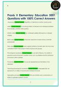 Praxis II Elementary Education 5001  Questions with 100&percnt; Correct Answers 