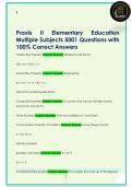 Praxis  II  Elementary Education  Multiple Subjects 5001 Questions with  100&percnt; Correct Answers