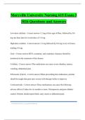 Maryville University Nursing 615 Exam 3 2026 Questions and Answers
