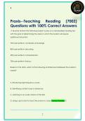 Praxis--Teaching Reading &lpar;7002&rpar;  Questions with 100&percnt; Correct Answers 