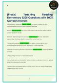 &lpar;Praxis&rpar;  Teaching  Reading&colon;  Elementary 5205 Questions with 100&percnt;  Correct Answers 