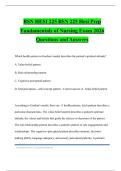 BSN HESI 225 BSN 225 Hesi Prep Fundamentals of Nursing Exam 2026 Questions and Answers