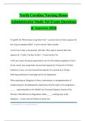 North Carolina Nursing Home Administrator Study Set Exam Questions & Answers 2026