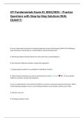 ATI Fundamentals Exam &num;1 2024&sol;2025 &ndash; Practice Questions with Step-by-Step Solutions REAL EXAM&excl;&excl;&excl;&excl;