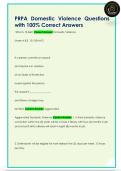 PRPA Domestic Violence Questions  with 100&percnt; Correct Answers 