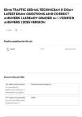 ISMA TRAFFIC SIGNAL TECHNICIAN II EXAM LATEST EXAM QUESTIONS AND CORRECT ANSWERS &vert; ALREADY GRADED A&plus; &vert; VERIFIED ANSWERS &vert; 2025 VERSION