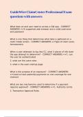 GuideWire ClaimCenter Professional Exam questions with answers&period;