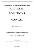 Complete Solution Manual &mdash; Accounting for Decision Making and Control&comma; 9th Edition &mdash; Jerold L&period; Zimmerman &mdash; ISBN 9781259564550 &mdash; Latest Update 2025&sol;2026 &mdash; &lpar;All Chapters Covered 1&ndash;14&rpar;