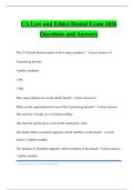 CA Law and Ethics Bundled Tests Questions and Answers Graded A&plus;