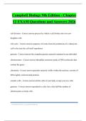 Campbell Biology 9th Edition - Chapter 12 EXAM Questions and Answers 2026