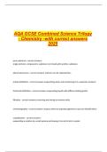 AQA GCSE Combined Science Trilogy - Chemistry -with correct answers 2025