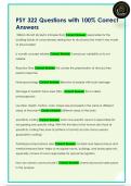 PSY 322 Questions with 100&percnt; Correct  Answers 
