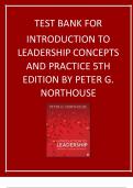 Introduction to Leadership&colon; Concepts and Practice &lpar;5th Edition&rpar; &ndash; Complete Test Bank by Peter G&period; Northouse