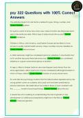 psy 322 Questions with 100&percnt; Correct  Answers