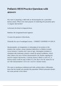 Pediatric HESI Practice Questions with answers
