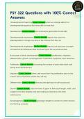PSY 322 Questions with 100&percnt; Correct  Answers