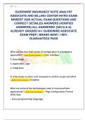 GUIDEWIRE INSURANCE SUITE ANALYST  ASSOCIATE AND BILLING CENTER INTRO EXAM  NEWEST 2026 ACTUAL EXAM QUESTIONS AND  CORRECT DETAILED ANSWERS &lpar;VERIFIED  ANSWERS&rpar; ALL ANSWERED &lbrace;380 Q & A&rcub;  ALREADY GRADED A&plus;&sol; GUIDEWIRE ASSOCIATE  EXAM PREP &vert; BRAND NEW&excl; &vert; 100&percnt;