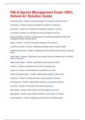 FBLA Sports Management Exam 100&percnt; Solved A&plus; Solution Guide