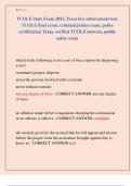 TCOLE State Exam 2025 &ndash; Texas Law Enforcement Certification Test with Verified Questions and Answers for Public Safety & Criminal Justice