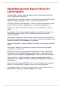 Sport Management Exam 2 Rated A&plus; Latest Update