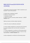 DRII CBCP Exam QUESTIONS WITH ANSWERS