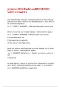 geriatrics HESI final exam QUESTIONS WITH ANSWERS