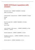 NURS 3375 Exam 1 questions with answers